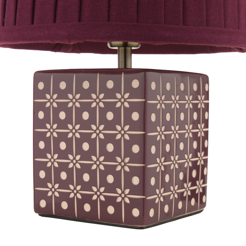 Laura Ashley Claudina Table Lamp Purple Ceramic and Antique Brass With Shade • LA3756670-Q
