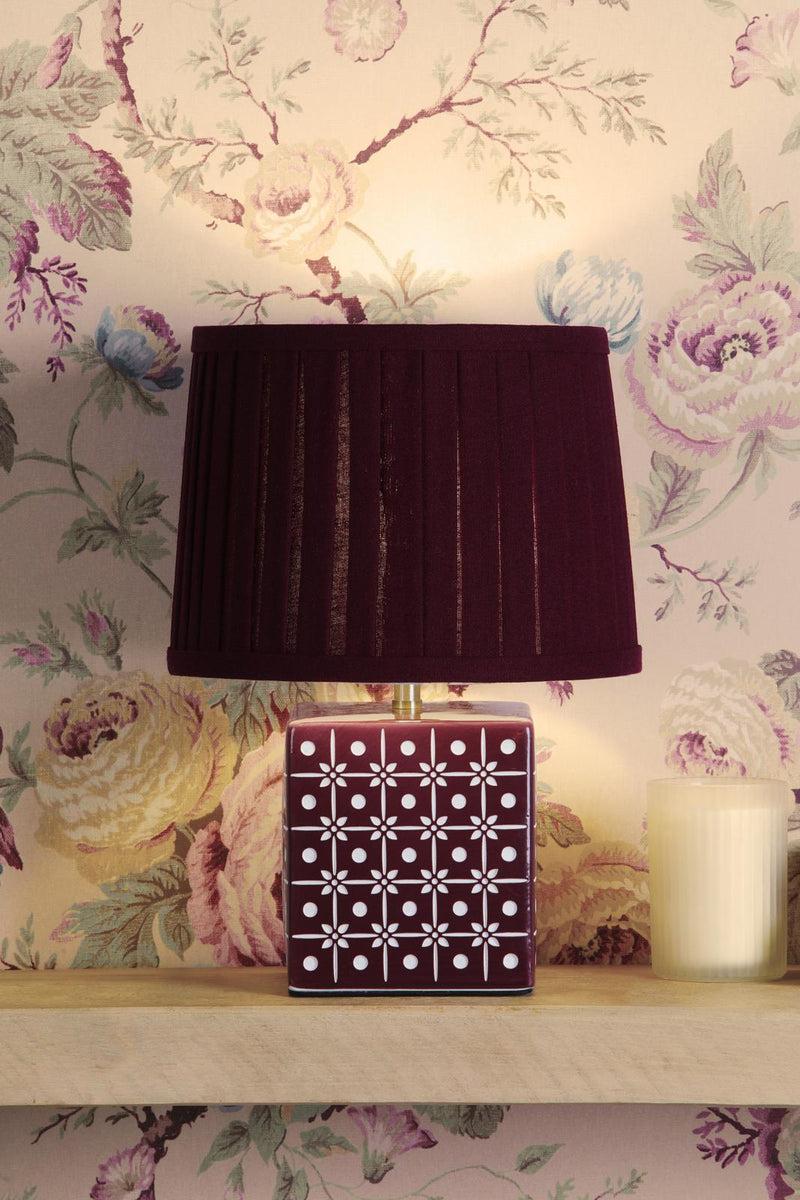 Laura Ashley Claudina Table Lamp Purple Ceramic and Antique Brass With Shade • LA3756670-Q
