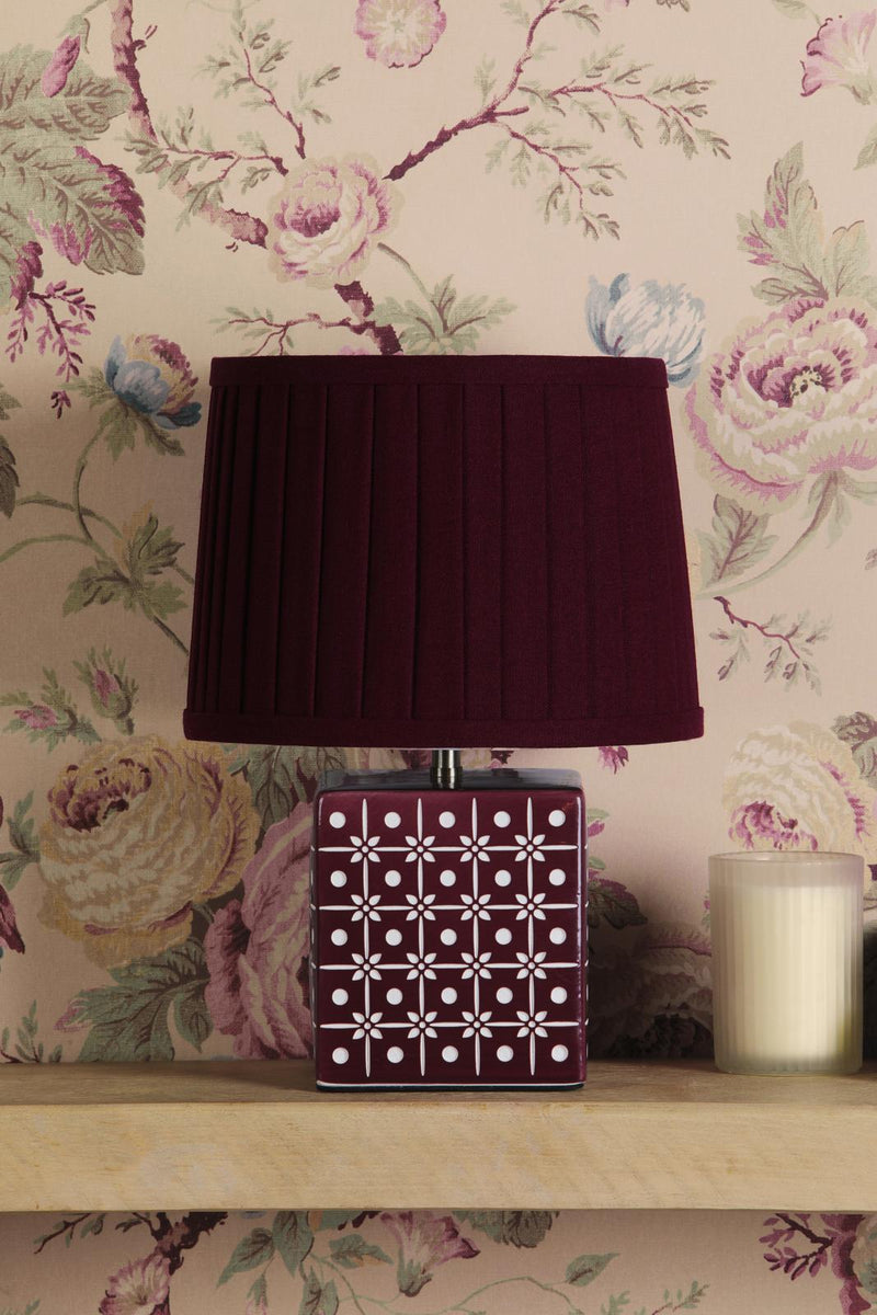 Laura Ashley Claudina Table Lamp Purple Ceramic and Antique Brass With Shade • LA3756670-Q