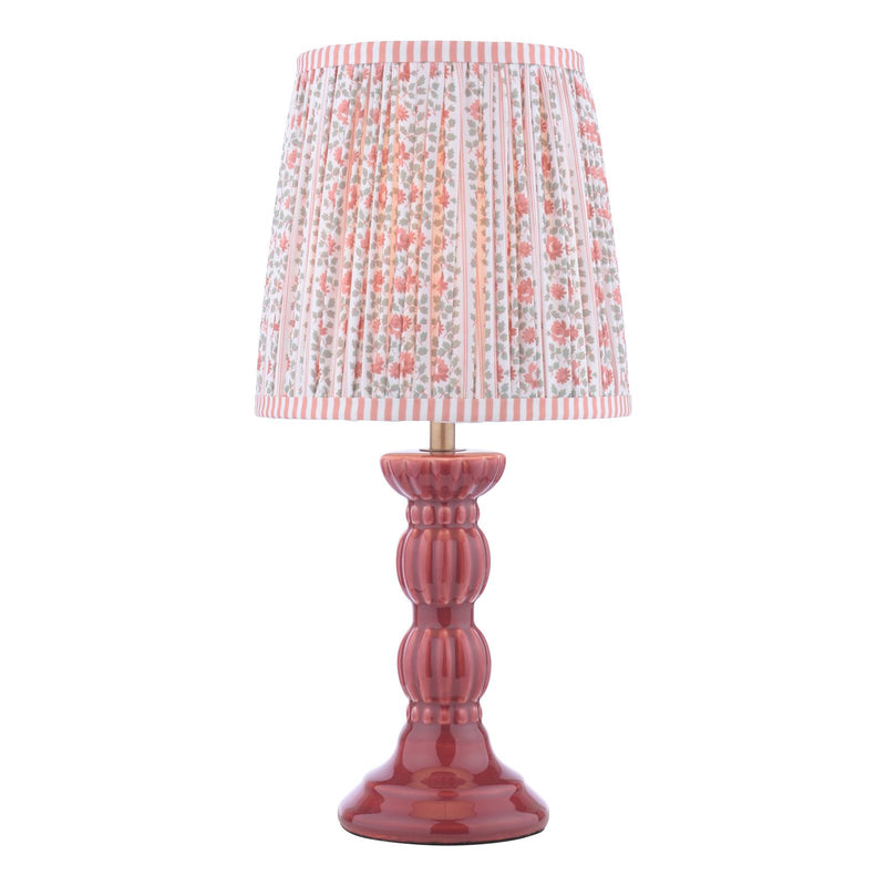 Laura Ashley Kelbrook Table Lamp Red Ceramic and Matt Antique Brass With Shade • LA3756671-Q