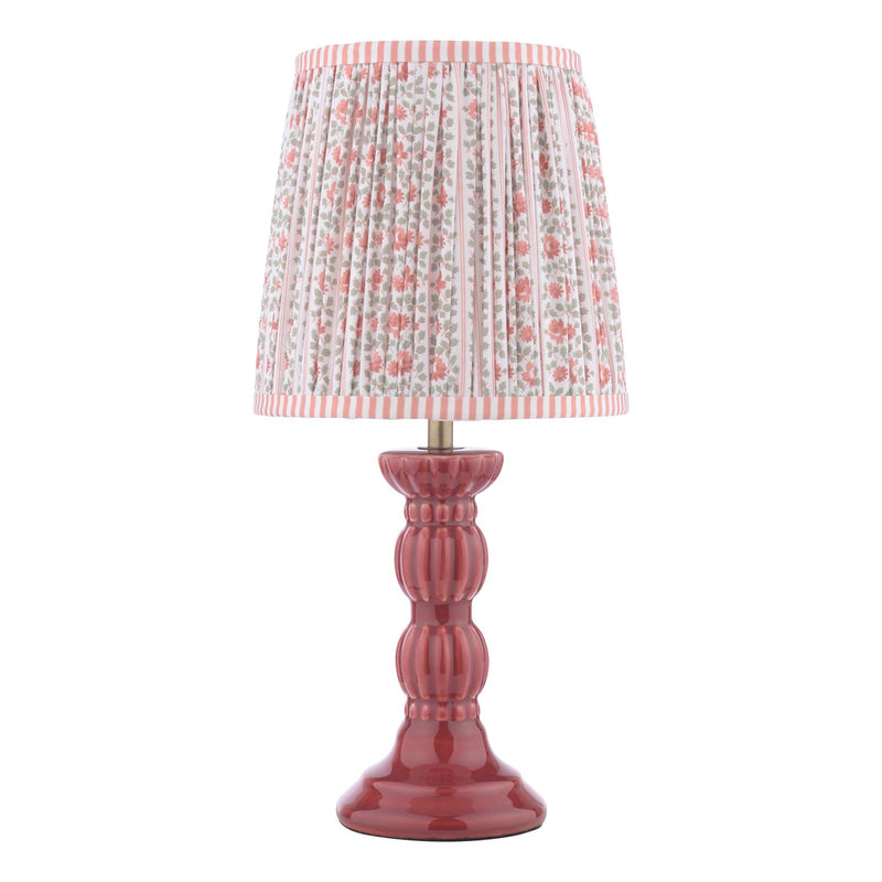 Laura Ashley Kelbrook Table Lamp Red Ceramic and Matt Antique Brass With Shade • LA3756671-Q