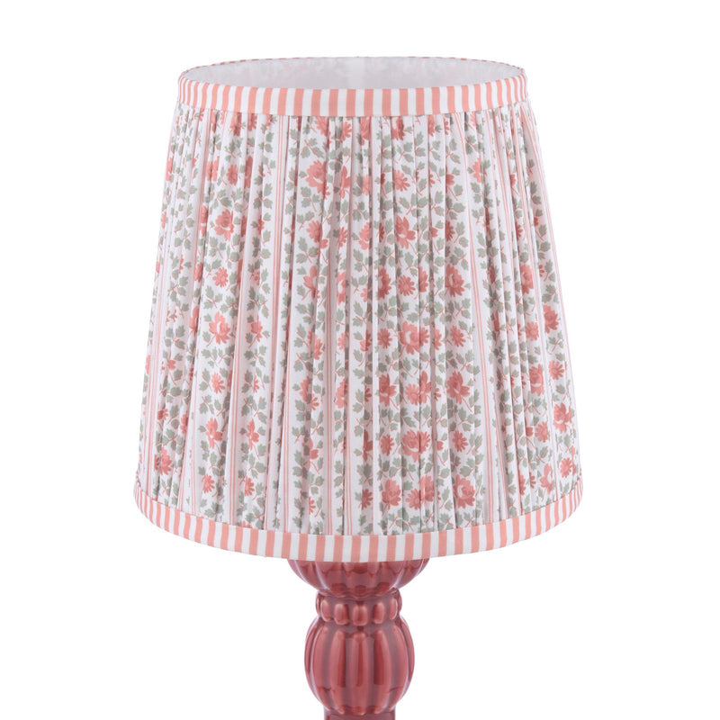 Laura Ashley Kelbrook Table Lamp Red Ceramic and Matt Antique Brass With Shade • LA3756671-Q