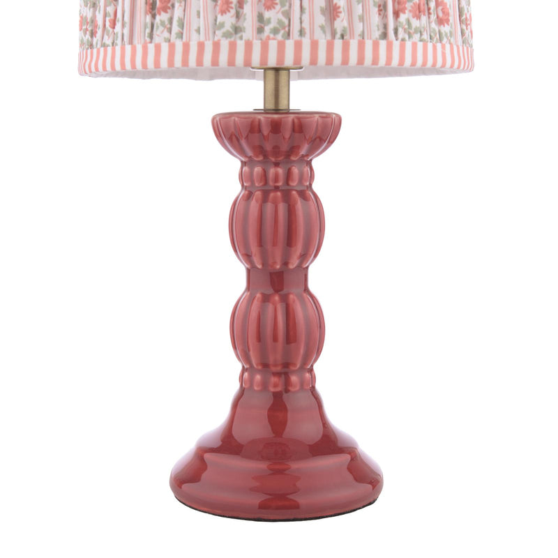 Laura Ashley Kelbrook Table Lamp Red Ceramic and Matt Antique Brass With Shade • LA3756671-Q
