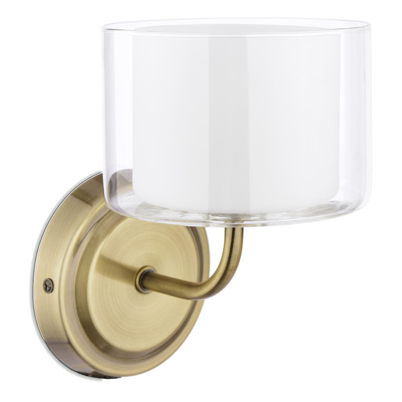 Laura Ashley Southwell Wall Light Antique Brass and Opal Glass • LA3756673-Q