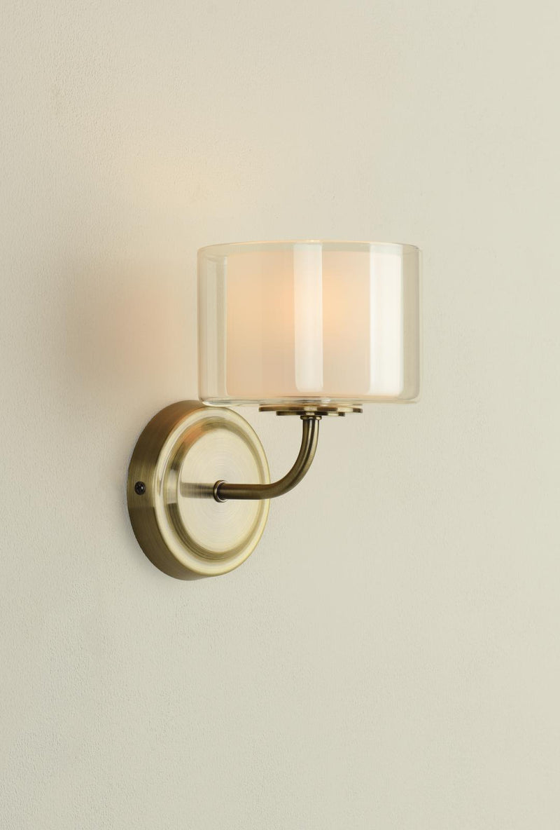 Laura Ashley Southwell Wall Light Antique Brass and Opal Glass • LA3756673-Q