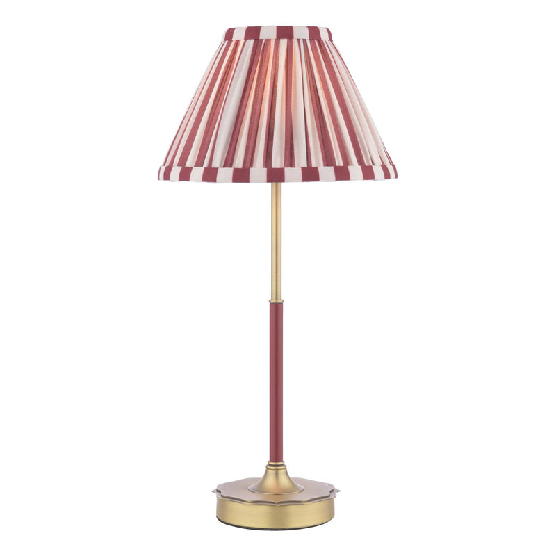 Laura Ashley Denwick Table Lamp Matt Antique Brass and Satin Red With Shade • LA3756675-Q