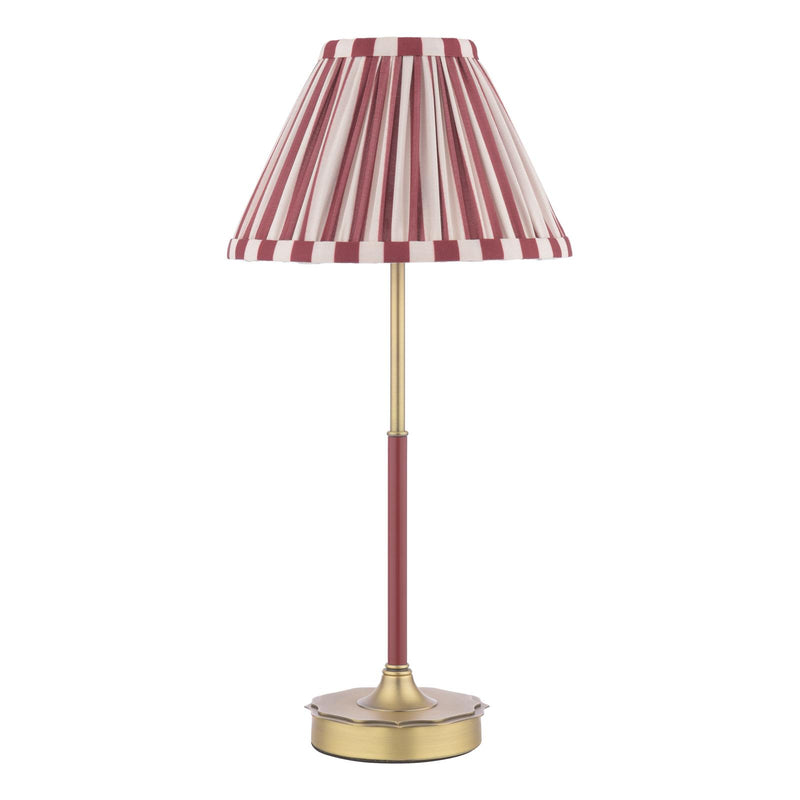 Laura Ashley Denwick Table Lamp Matt Antique Brass and Satin Red With Shade • LA3756675-Q