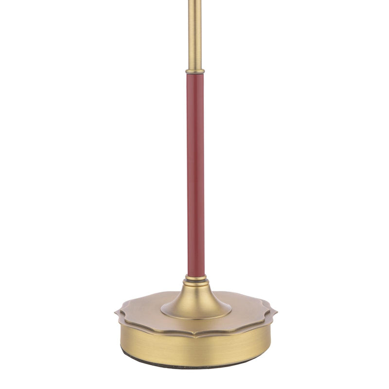 Laura Ashley Denwick Table Lamp Matt Antique Brass and Satin Red With Shade • LA3756675-Q