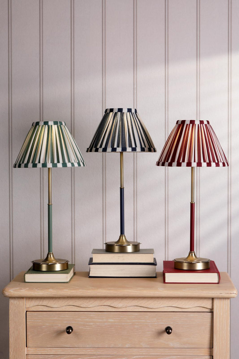 Laura Ashley Denwick Table Lamp Matt Antique Brass and Satin Red With Shade • LA3756675-Q