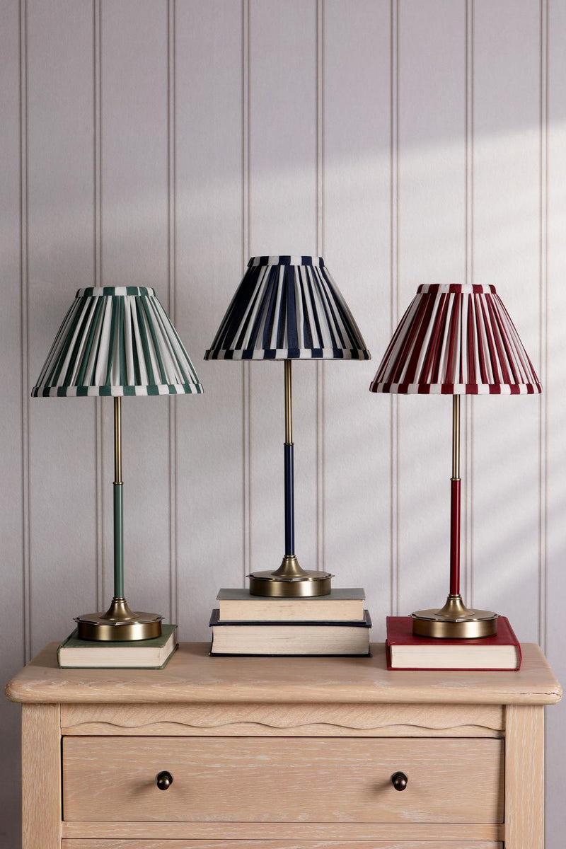 Laura Ashley Denwick Table Lamp Matt Antique Brass and Satin Red With Shade • LA3756675-Q