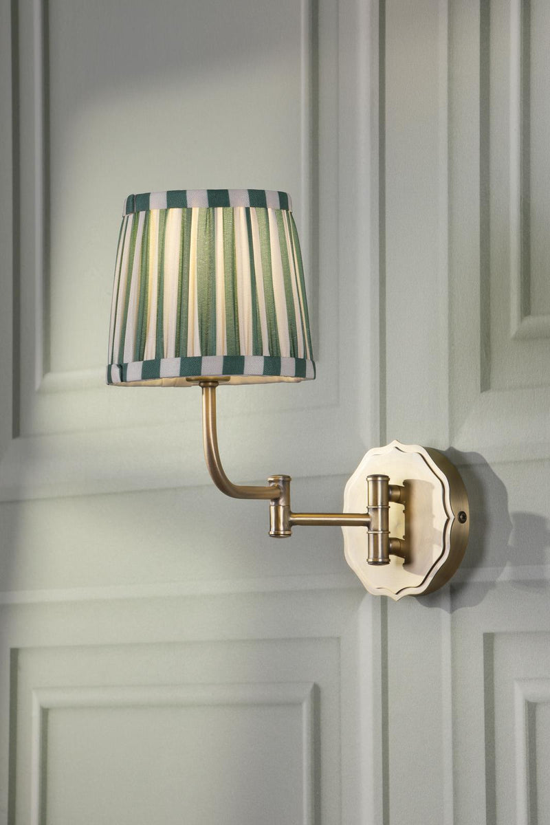 Laura Ashley Denwick Wall Light Matt Antique Brass With Shade • LA3756676-Q