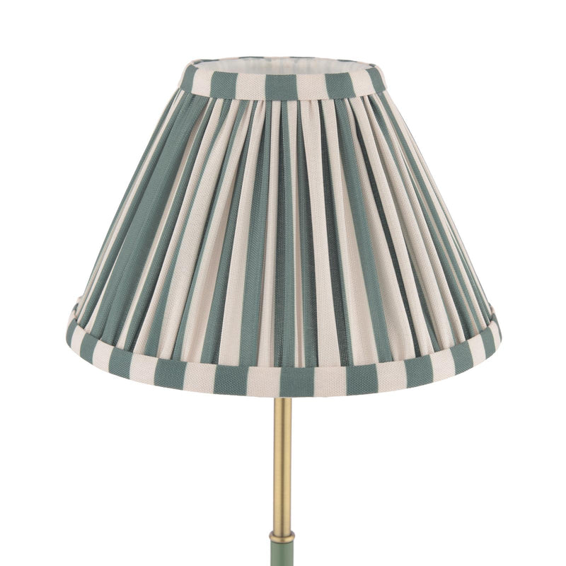 Laura Ashley Denwick Table Lamp Matt Antique Brass and Satin Green With Shade • LA3756677-Q