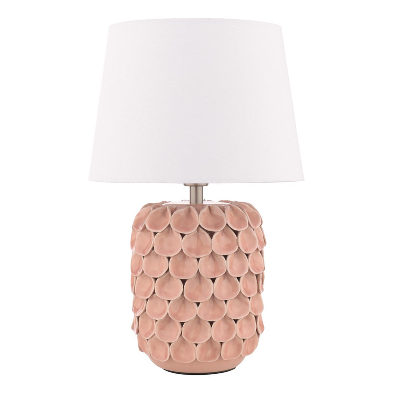 Laura Ashley Marwick Table Lamp Pink Ceramic and Brushed Silver With Shade • LA3756678-Q