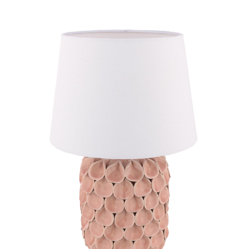 Laura Ashley Marwick Table Lamp Pink Ceramic and Brushed Silver With Shade • LA3756678-Q