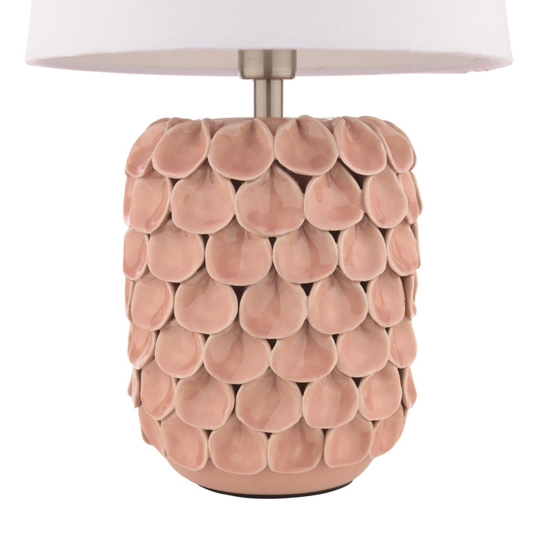 Laura Ashley Marwick Table Lamp Pink Ceramic and Brushed Silver With Shade • LA3756678-Q