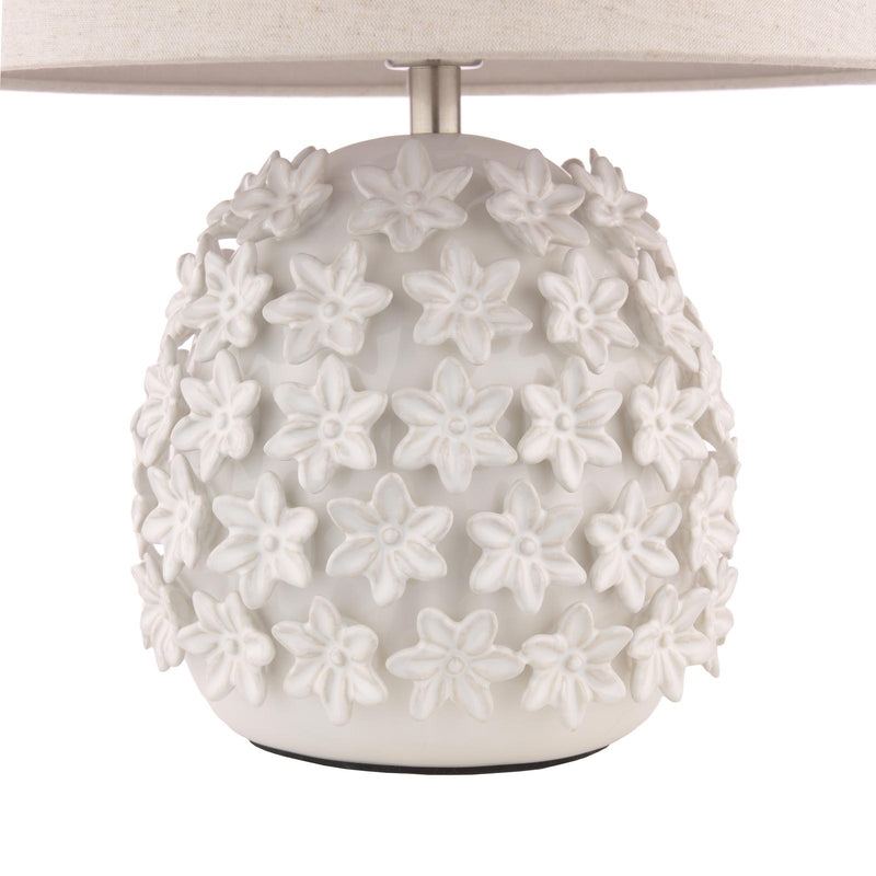 Laura Ashley Ingham Table Lamp White Ceramic and Brushed Silver With Shade • LA3756679-Q