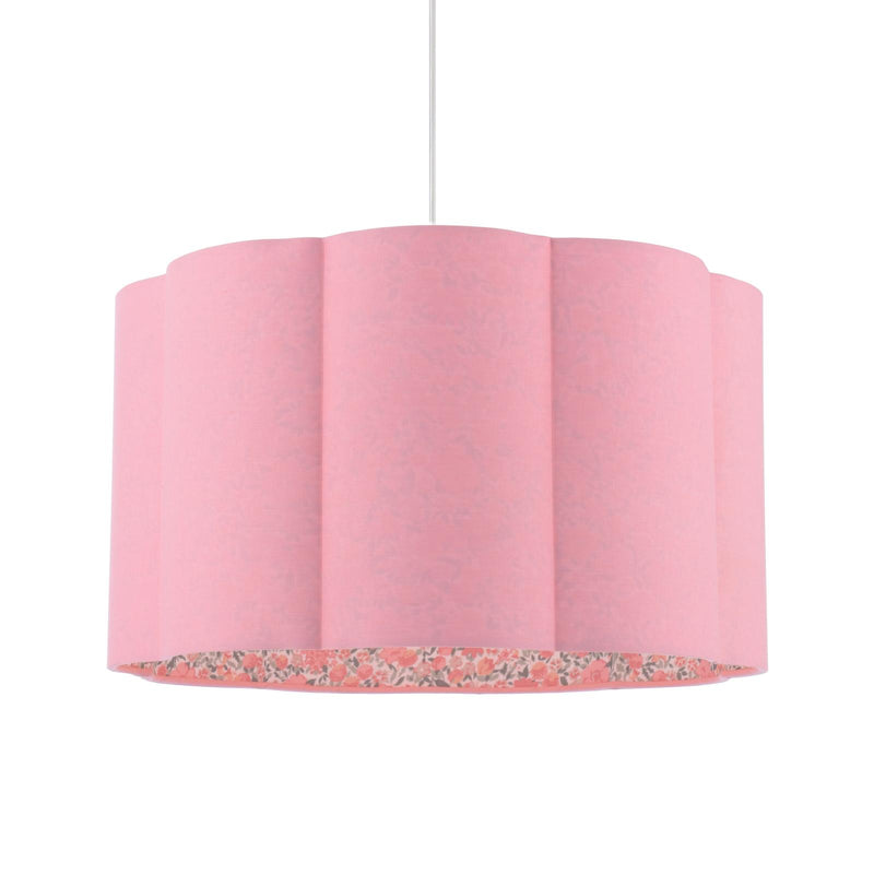 Laura Ashley Loveston Pink Cotton Scalloped Shade 38cm • LA3756680-Q