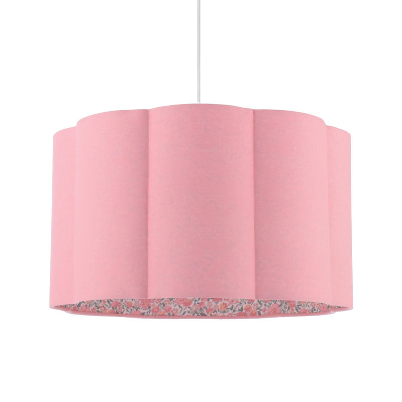 Laura Ashley Loveston Pink Cotton Scalloped Shade 38cm • LA3756680-Q