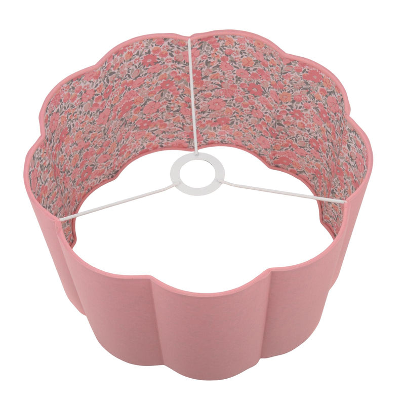 Laura Ashley Loveston Pink Cotton Scalloped Shade 38cm • LA3756680-Q
