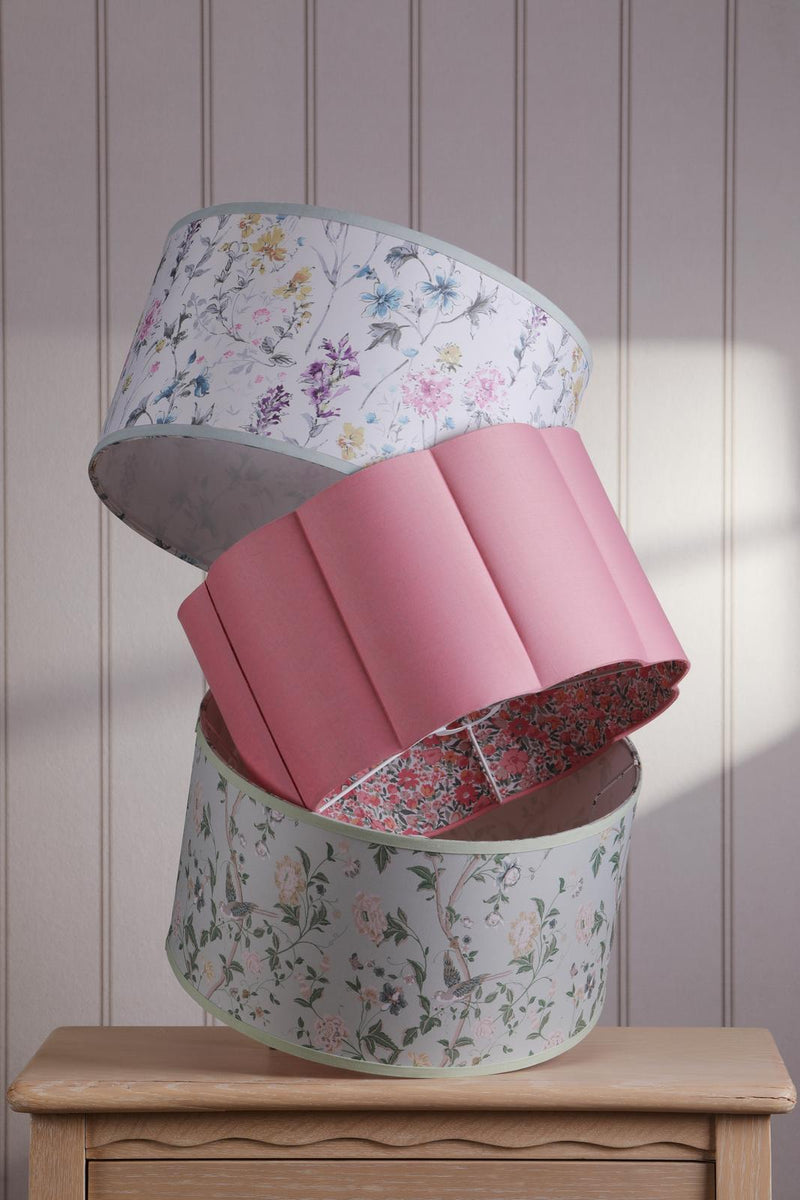 Laura Ashley Summer Palace Eau De Nil Green Cotton Drum Shade 38cm • LA3756681-Q