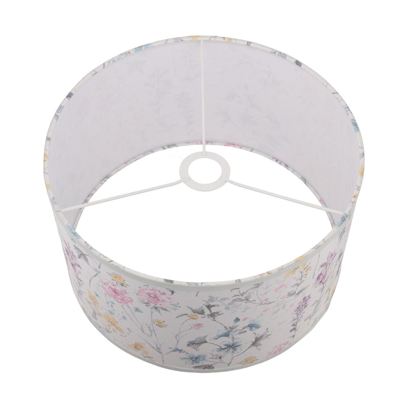 Laura Ashley Wild Meadow Multi Blue Cotton Drum Shade 38cm • LA3756682-Q