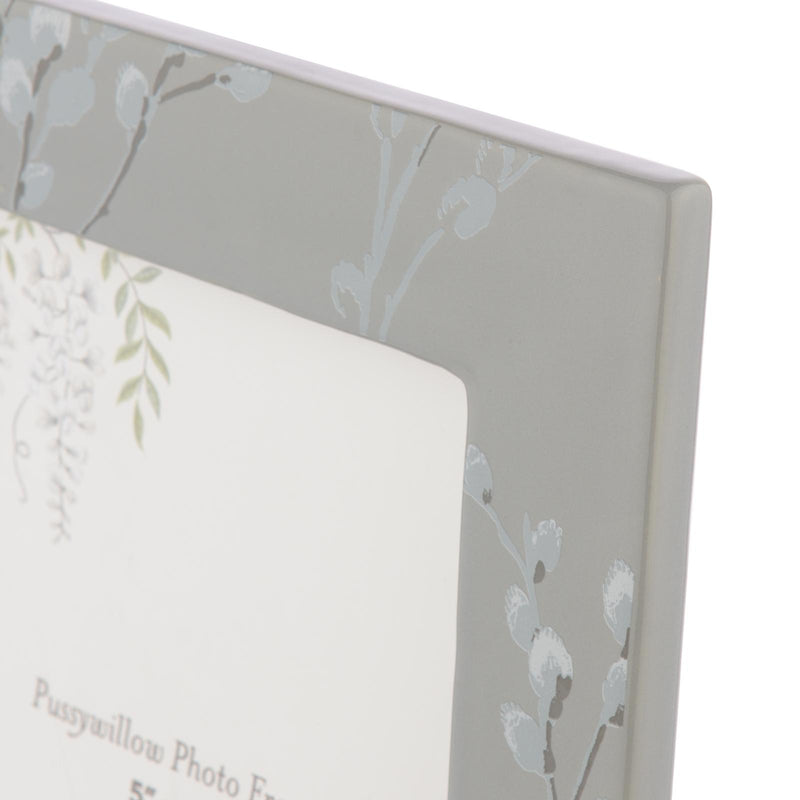 Laura Ashley Pussywillow Photo Frame Grey Ceramic 5" x 7" • LA3756695-Q
