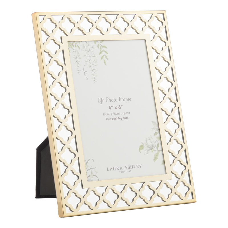 Laura Ashley Efa Photo Frame Polished Gold and Mirror 4" x 6" • LA3756696-Q