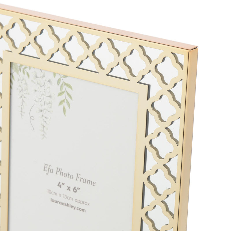 Laura Ashley Efa Photo Frame Polished Gold and Mirror 4" x 6" • LA3756696-Q