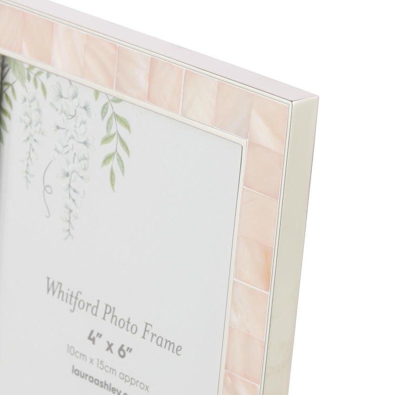 Laura Ashley Whitford Photo Frame Polished Nickel and Pink 4" x 6" • LA3756697-Q
