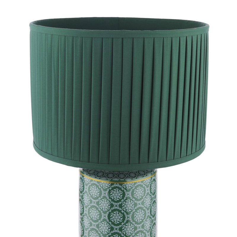 Laura Ashley Knipton Table Lamp Green Ceramic and Antique Brass With Shade • LA3756699-Q
