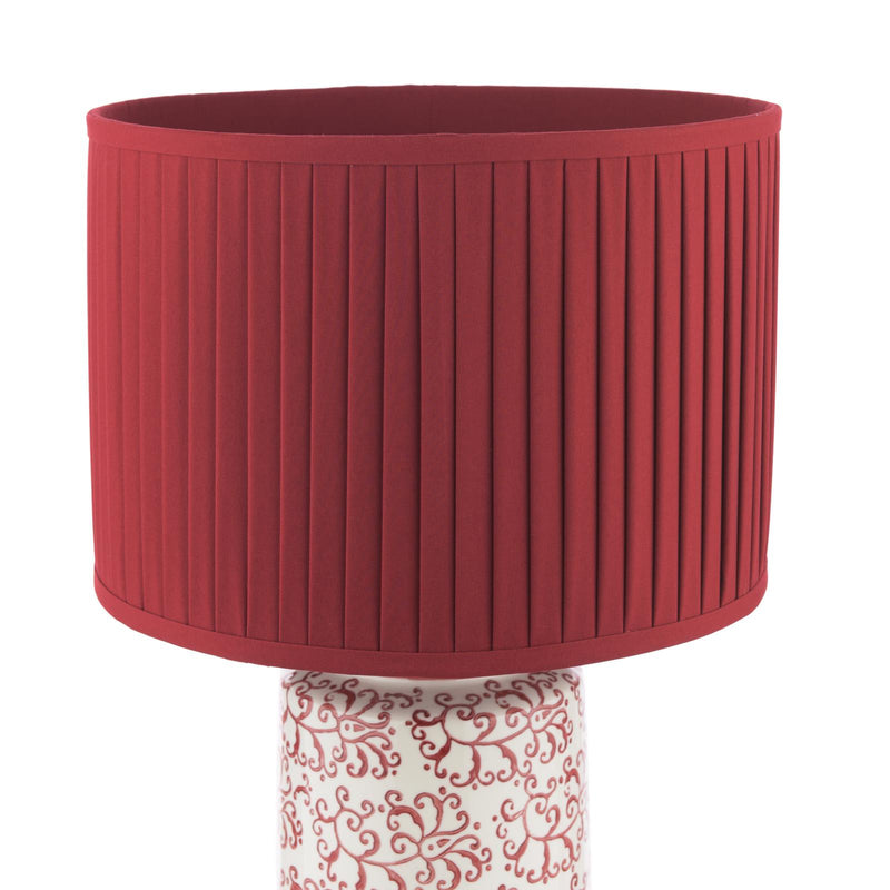 Laura Ashley Knipton Table Lamp Red Ceramic and Antique Brass With Shade • LA3756700-Q