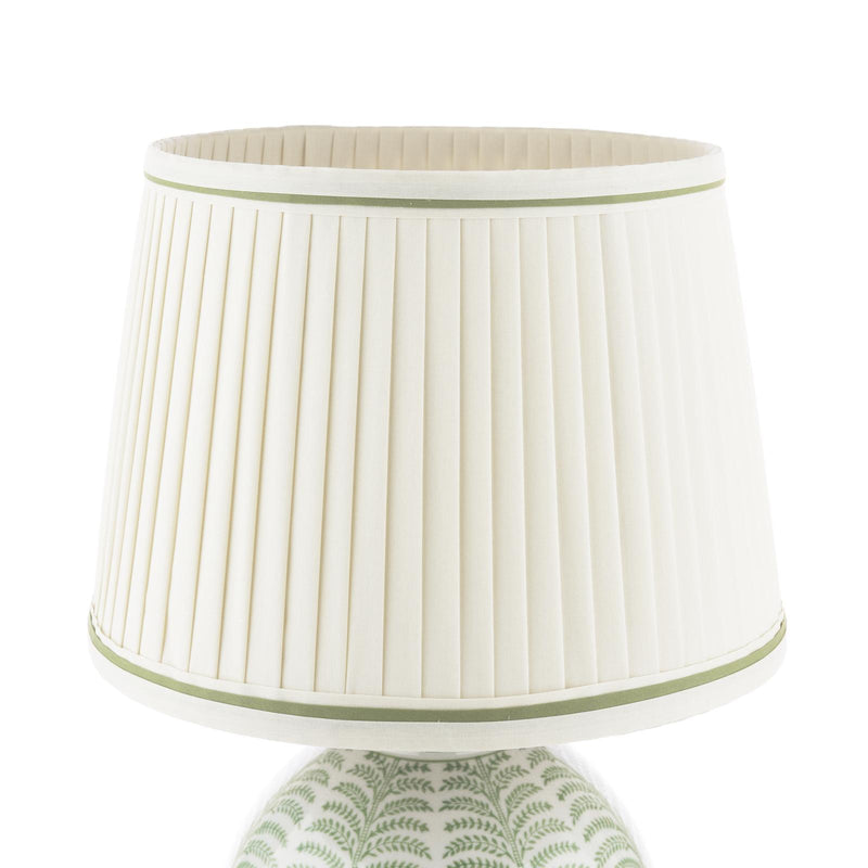 Laura Ashley Stannard Table Lamp Green Ceramic and Polished Chrome With Shade • LA3756701-Q