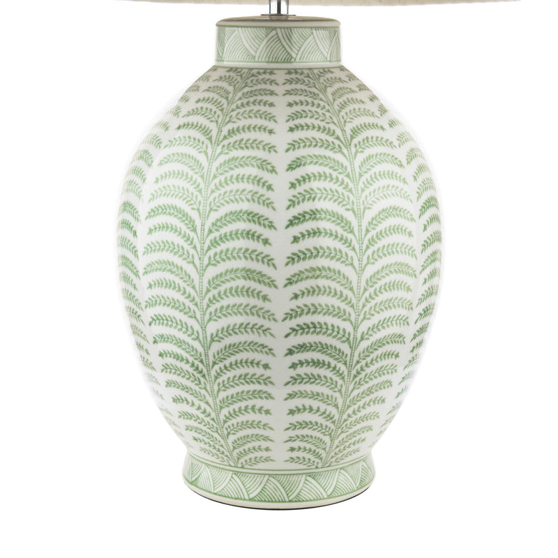 Laura Ashley Stannard Table Lamp Green Ceramic and Polished Chrome With Shade • LA3756701-Q