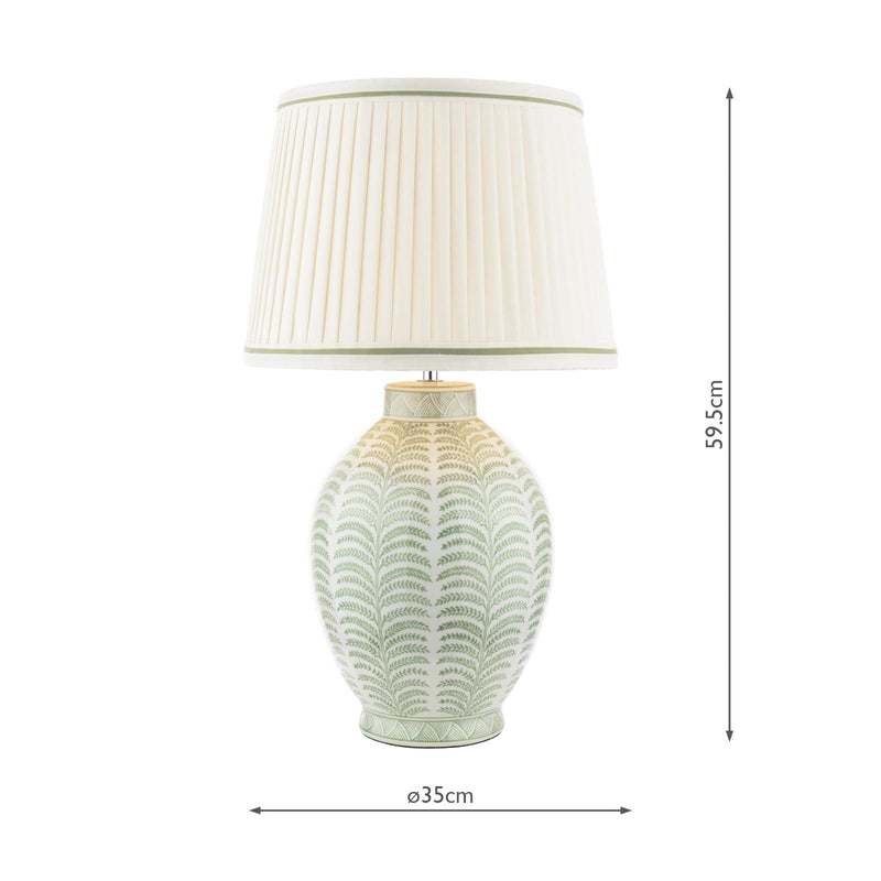 Laura Ashley Stannard Table Lamp Green Ceramic and Polished Chrome With Shade • LA3756701-Q