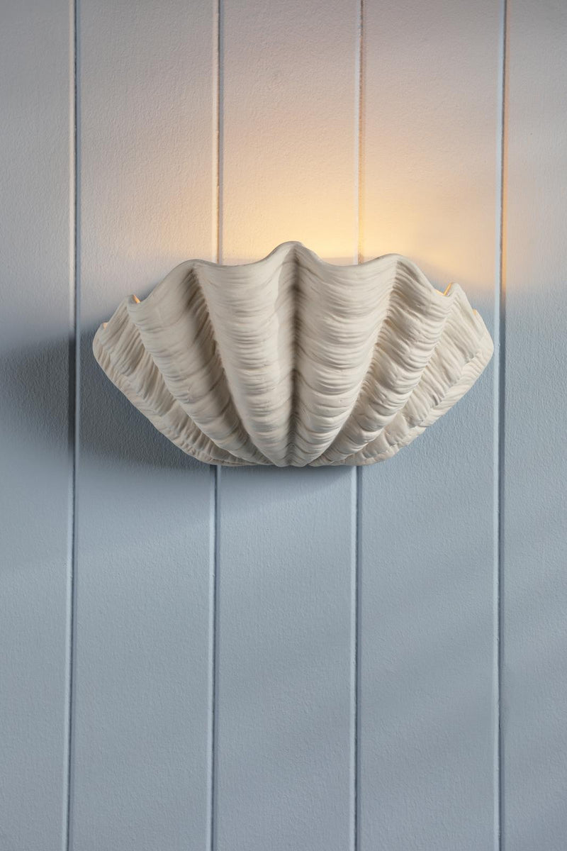 Laura Ashley Shell Wall Washer White Ceramic • LA3756703-Q