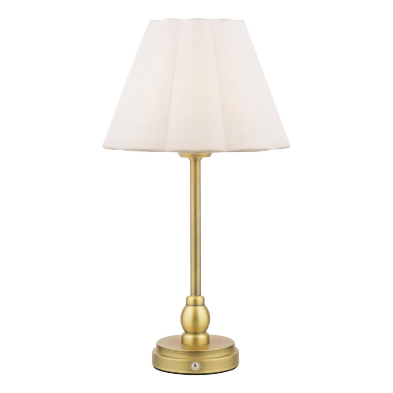 Laura Ashley Erin Rechargeable Table Lamp Matt Antique Brass With Shade LED • LA3756704-Q