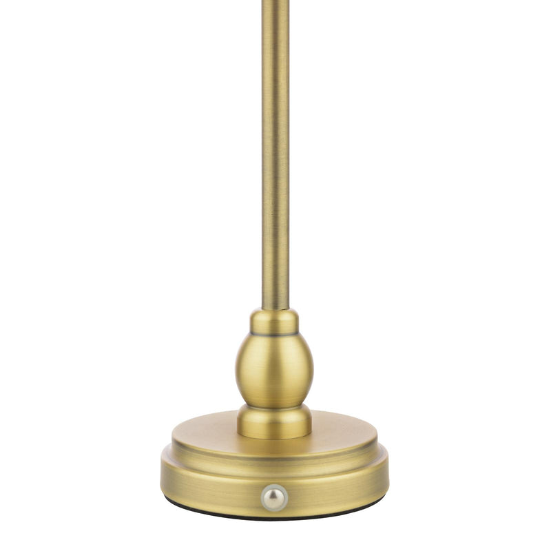 Laura Ashley Erin Rechargeable Table Lamp Matt Antique Brass With Shade LED • LA3756704-Q