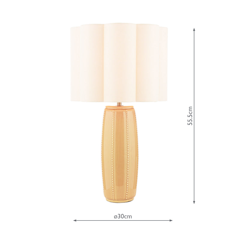 Laura Ashley Littleton Table Lamp Yellow Ceramic and Antique Brass With Shade • LA3756705-Q