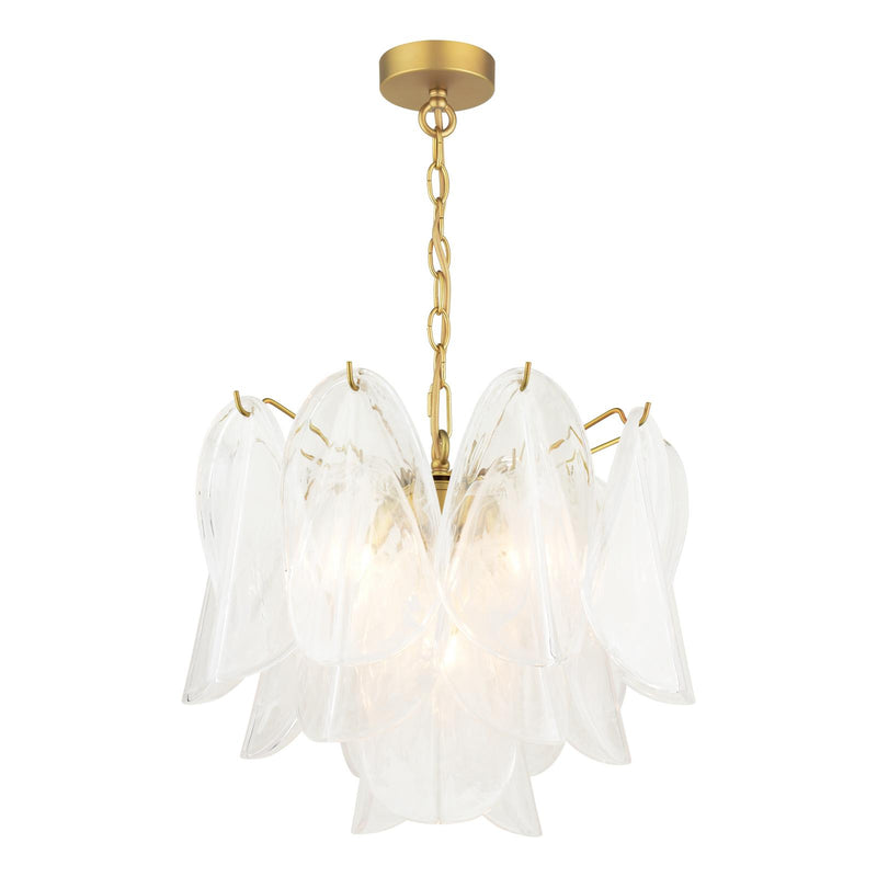 Laura Ashley Stannington 4 Light Pendant Matt Antique Brass and White Glass • LA3756708-Q