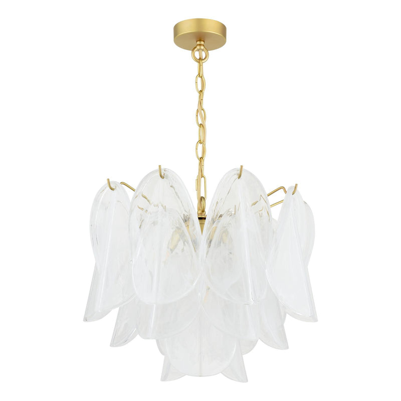 Laura Ashley Stannington 4 Light Pendant Matt Antique Brass and White Glass • LA3756708-Q