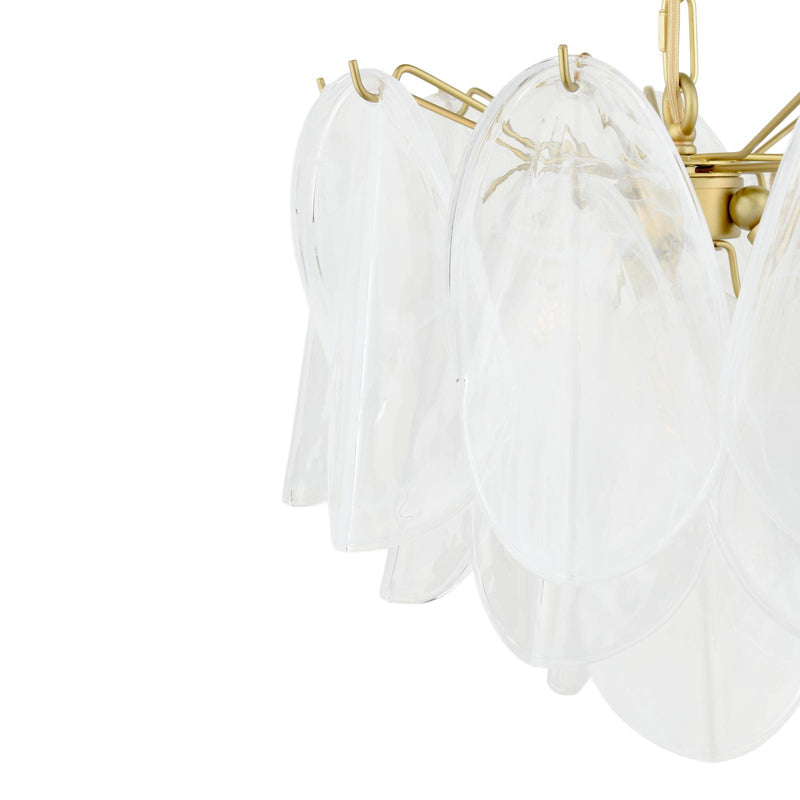 Laura Ashley Stannington 4 Light Pendant Matt Antique Brass and White Glass • LA3756708-Q