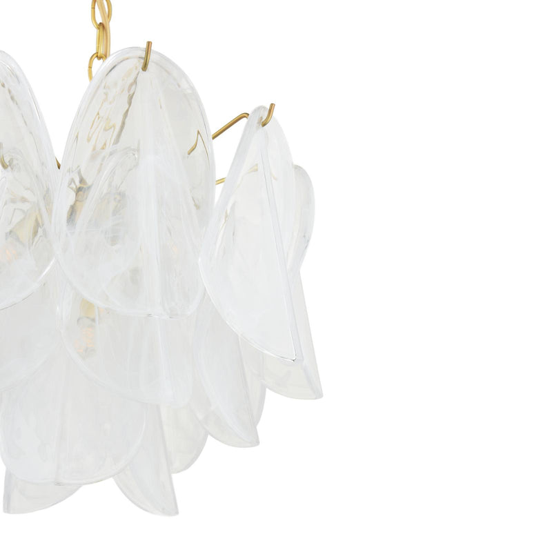 Laura Ashley Stannington 4 Light Pendant Matt Antique Brass and White Glass • LA3756708-Q
