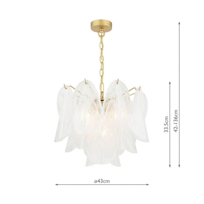 Laura Ashley Stannington 4 Light Pendant Matt Antique Brass and White Glass • LA3756708-Q