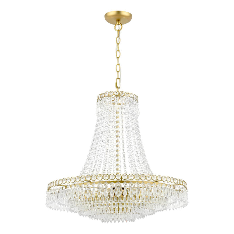 Laura Ashley Enid 5 Light Grande Chandelier Glass and Matt Antique Brass • LA3756711-Q