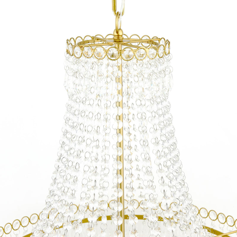 Laura Ashley Enid 5 Light Grande Chandelier Glass and Matt Antique Brass • LA3756711-Q