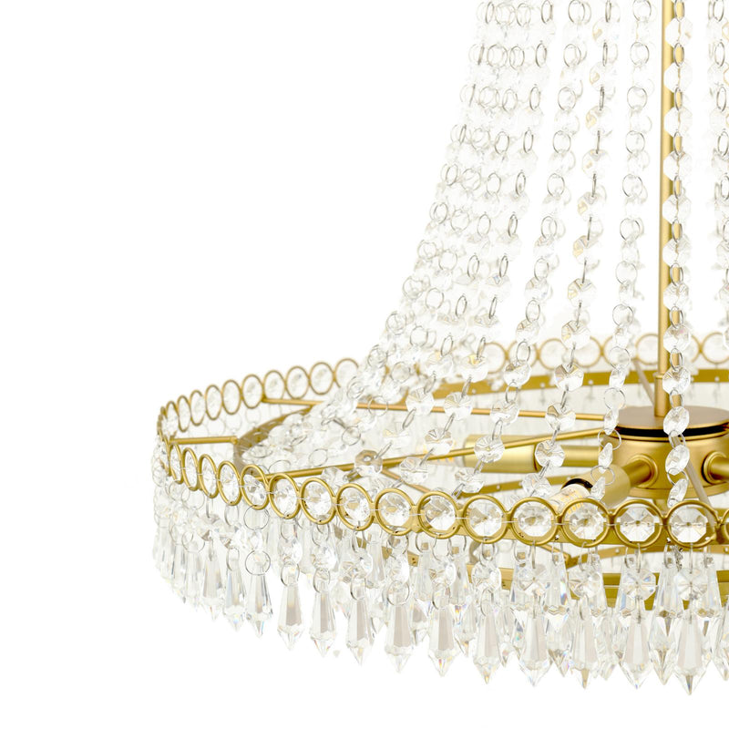 Laura Ashley Enid 5 Light Grande Chandelier Glass and Matt Antique Brass • LA3756711-Q