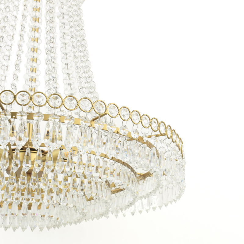 Laura Ashley Enid 5 Light Grande Chandelier Glass and Matt Antique Brass • LA3756711-Q