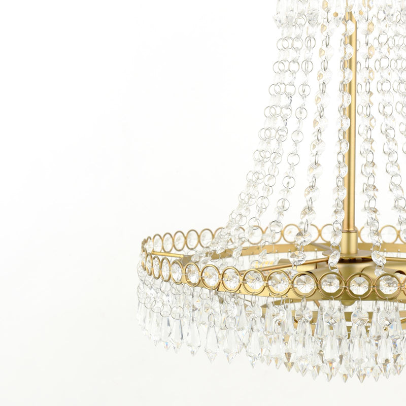 Laura Ashley Enid 5 Light Chandelier Faceted Glass and Matt Antique Brass • LA3756713-Q