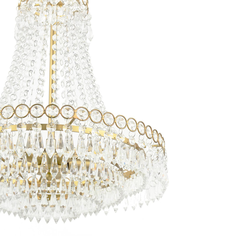 Laura Ashley Enid 5 Light Chandelier Faceted Glass and Matt Antique Brass • LA3756713-Q