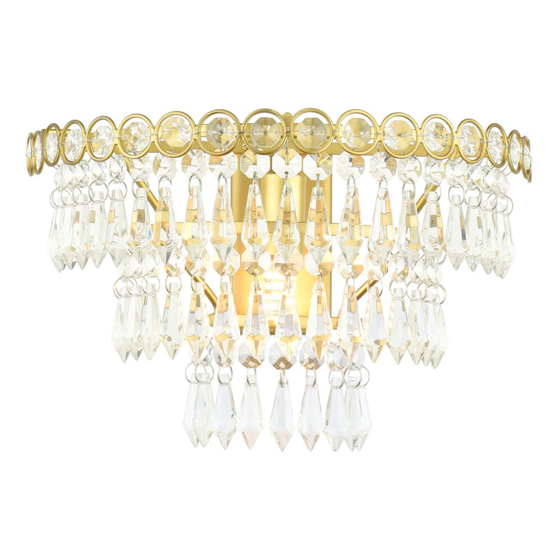 Laura Ashley Enid Wall Light Faceted Glass and Matt Antique Brass • LA3756714-Q